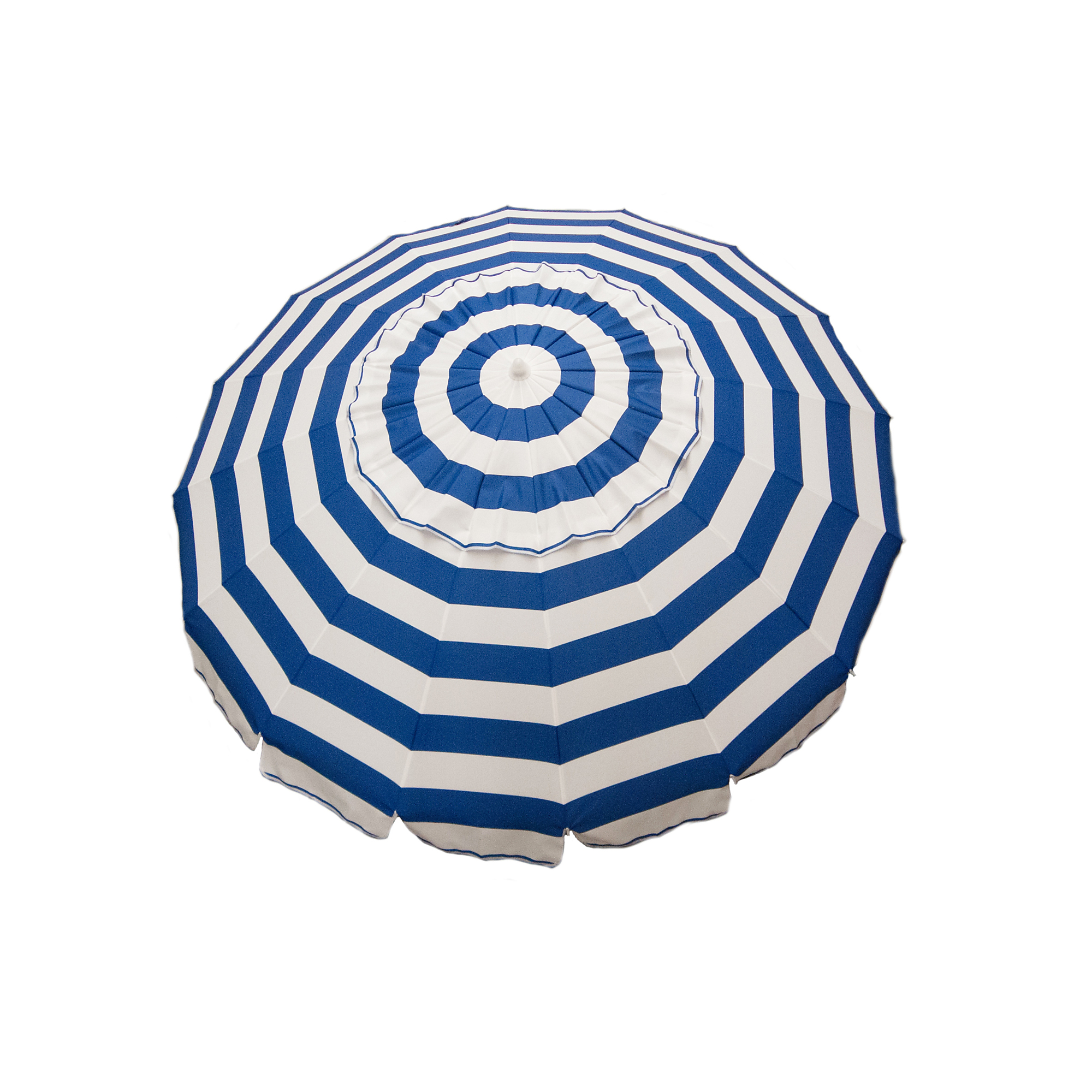 Heininger DestinationGear, 8ft. Blue and White Stripe Patio Beach Umbrella, Shape Round, Model# 1122